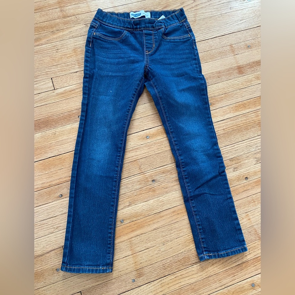 Old Navy Built In Tough Cotton Blend Blue Pull On Skinny Jeans Girls 8